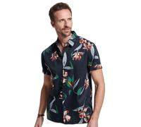 Superdry Chemise Hawaiana manches courtes bleu marine/vert - L