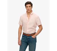 Superdry Chemise en lin SD Vacation brodée pour homme rose craie L