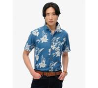 Superdry – Chemise à manches courtes Vintage Loom – Bleu – Taille L (Homme)