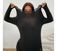 Chemise thermique à maille épaisse et élastique pour femmes grandes tailles, coupe ajustée. Idéale pour l'automne/l'hiver, la rentrée, le style casual chic de bureau, le travail, l'enseignement 0XL,1X