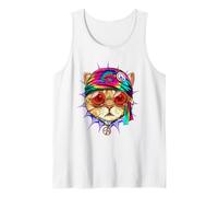 Chemise tie dye pour chat hippie avec signe de paix pour amoureux des chats Débardeur