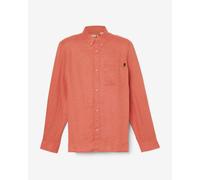 Chemise Timberland Mill Brook Linen Chest Pocket manche longue rouge rose - S