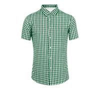 Chemise Traditionnelle Homme Oktoberfest, Trachtenhemden Homme, Chemise Manches Courtes à Carreaux Bavarois, Tenue pour d’Halloween et Festival de Bière, Pour Lederhosen Traditionnel Bavarois