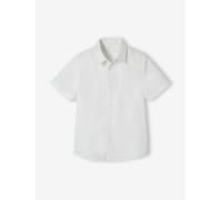 Chemise unie manches courtes garçon blanc 8A