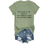Chemise unisexe pour amateurs de jeux sarcastiques The Game is The World is Just The Waiting Lobby, Vert, XL