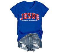 Chemise unisexe The Way The Truth The Life Christian Faith Jesus The Way The Truth and The Life, Bleu roi-VT-1, 3XL