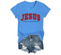 Chemise unisexe The Way The Truth The Life Christian Faith Jesus The Way The Truth and The Life, Carolina Blue-vt-1, M