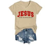 Chemise unisexe The Way The Truth The Life Christian Faith Jesus The Way The Truth and The Life, Kaki-VT-1, M