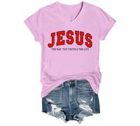 Chemise unisexe The Way The Truth The Life Christian Faith Jesus The Way The Truth and The Life, Rose-VT-1, L