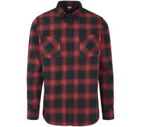 Urban Classics Chemise Checked Flanell Shirt 6 en flanelle à carreaux Noir/Rouge L