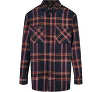 Chemise Urban Classics Heavy Long Oversized Checked Bleu 2XL
