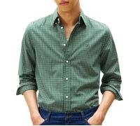 Tommy Hilfiger Chemise Homme Flex Poplin Mini Tartan Regular Fit, Vert (Ornamental Green/Check), M
