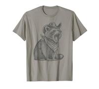 Chemise Vintage Cowboy Raccoon - Go on Now Git Western Raccoon T-Shirt