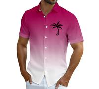 Chemise Vintage Homme Chemise Décontractée Ample À pour Hommes Manches Courtes Poignets Boutonnés Style Floral Haut D'été De Plage De Sable Chic sur Homme Ete Polo Fleur (XXXL)