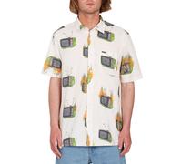 Chemise Volcom Fa J Hager Woven Ss Whitecap Grey Homme Beige 2023 taille S