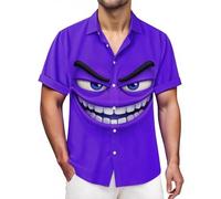 Chemise Western décontractée à Manches Courtes avec Impression Cowboy et col Classique pour Un Style Unique (Dark Purple, XL)