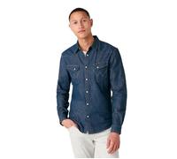 Chemise Western - Wrangler - Denim Bleu - Slim - Manches Longues - 100% Coton L