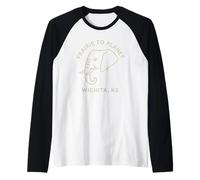 Chemise Wichita Kansas Zoo Elephant Line Art Prairie to Planet Manche Raglan