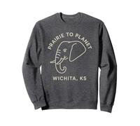 Chemise Wichita Kansas Zoo Elephant Line Art Prairie to Planet Sweatshirt