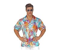 Chemise XL Hawaïenne à Fleurs - WIDMANN - Noir - Manches courtes - Col chemise XL