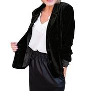 Chemises à boutons à manches longues pour femme - Hiver - Couleur normale - Décontracté - Confortable - Mode - Haut de bureau avec poèmes, Noir , L