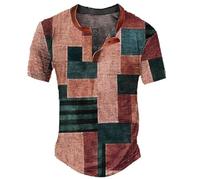 Chemises à carreaux pour hommes 2026 T-shirts à manches courtes tendance hauts amples d'été western décontracté mignon coupe ample sexy t-shirt de sortie graphique polo t-shirt rétro, rose vif, 3XL