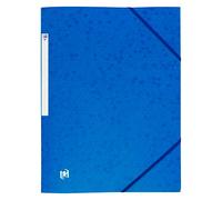 Oxford Topfile+ Lot de 10 Chemises Cartonnées 3 Rabats Format A4 fermeture Elastiques - Pochettes Couleur Bleu