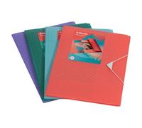 Chemises à élastiques 3 rabats plastique format A4 - Esselte ColourBreeze - corail