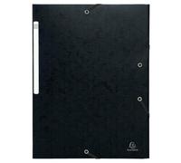 Chemises à élastiques carte lustrée 3 rabats monobloc - Noir