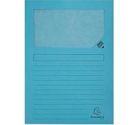 Exacompta - Réf. 50106E - Carton de 4 paquets de 100 chemises à fenêtre Forever® 120 g/m² - couleurs vives - chemises 100% recyclées et certifiées Ange Bleu - dim 22 x 31 cm pour A4 - bleu clair