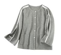 Chemises à Manches Longues Post-opératoires à Fermeture Éclair pour Hommes Blouses Chaudes pour Fractures Handicapés Alités Vêtements pour Personnes Âgées Paralysées (Color : Gray, Size : L)