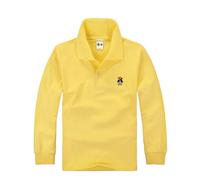 Chemises à manches longues pour garçons et filles, pour la rentrée des classes, jaune, 9-10 ans