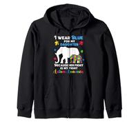 Chemises Autisme pour fille, maman et papa, puzzle amusant, éléphant autiste Sweat à Capuche
