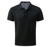 Chemises blanches pour hommes Elavure The Prestigio Chemise à manches courtes en coton solide Chemises d'entraînement décontractées pour hommes, Noir , 3XL