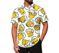 Chemises bleues pour homme - Décontractées - Confortables - Respirantes - Coupe ample - Chemise boutonnée imprimée élégante pour un usage quotidien, les sports de plein air - Chemise tête de mort pour