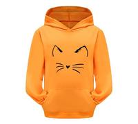 Chemises Boutonnées Surdimensionnées Pour Filles Avec Leggings et filles, imprimés de dessins animés, hauts pull, tenues enfants, survêtement Manteaux Fille Mode Grande Taille(Orange,8-9 Years)