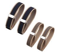 Chemises Brassards,Bracelet De Manche,Bracelet Ajustable Pour Manche Chemise,Brassard Chemise Anti-Dérapant,Brassard Manche Chemise Unisexe,Pour Fixer Les Poignets De Chemise,2 Paires (Bleu + Beige)
