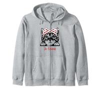 Chemises Chat pour Filles françaises Mignon Chaton cœur nœud Je t'aime Sweat à Capuche