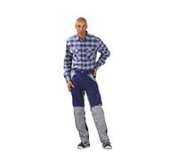 Chemises Chemise carrée 1/1 manche marine/zinc Taille 37/38
