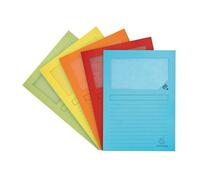 Chemises coin papier avec fenêtre Super Exacompta A4 160 g coloris assortis - Paquet de 50