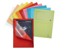 Chemises coin papier avec fenêtre Super Exacompta coloris assortis - Paquet de 10