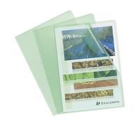 Exacompta Pochettes coin A4 – polypropylène grainé 12/100 – Vert translucide – Boîte de 10
