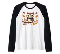 Chemises d'automne pour Femmes 2024 Hibou Graphique Tendance dans Une écharpe Manche Raglan
