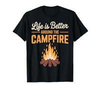 Chemises de Camping Amusantes La Vie est Meilleure Autour du feu de Camp T-Shirt