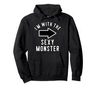 Chemises de Costume d'halloween pour Couples I'm with The Sexy Monster Sweat à Capuche