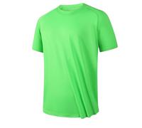 Chemises de course à pied pour homme à séchage rapide - Uni - Classique - Léger - Extensible - Respirant - Évacuation de l'humidité - Chemises de sport et de randonnée, Vert (01), L