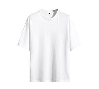 Chemises de cowboy pour hommes col à manches courtes T-shirt hauts chemise noire pour homme, blanc, L