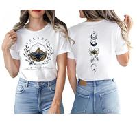 Chemises de Livre Vintage pour Femme Acotar Night Court T-Shirt Velaris City of Starlight T-Shirt Night Court Graphic Tee Tops, Blanc, Taille S