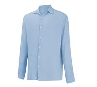 Chemises de loisirs à manches longues pour homme - Grandes tailles - En coton mélangé avec boutonnière - Tissu texturé - Col rabattu - Décontracté et confortable pour la vie quotidienne, le bureau