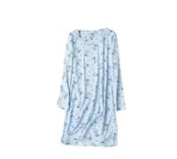 Chemises de nuit à manches longues pour femme - Grande taille - Vêtements de nuit en coton - Ensemble pyjama imprimé - Grande taille - 1012, rose vif, XL